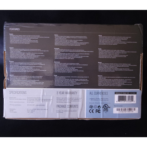 Safescan 70 Money Detector UV & White Light Counterfeit Detection Banknote Check - Picture 3 of 6